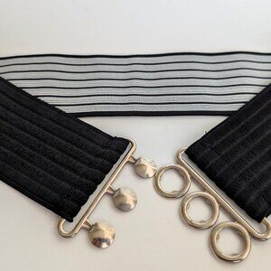 Black Elastic Waist Cinch Belt